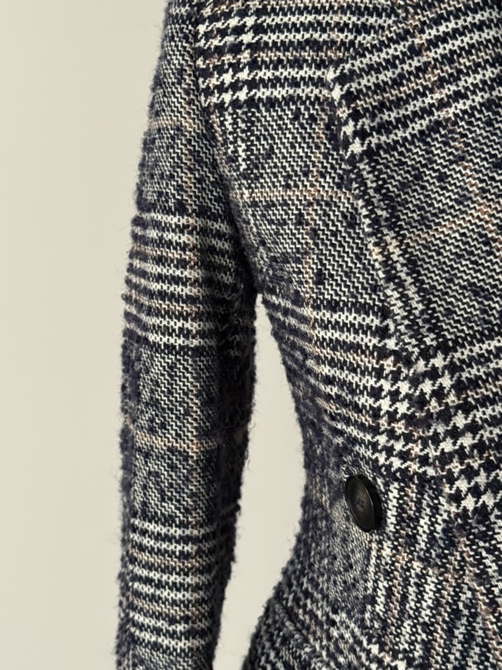 Zara Black and White Plaid Double-Breasted Blazer - Picture 4 of 8